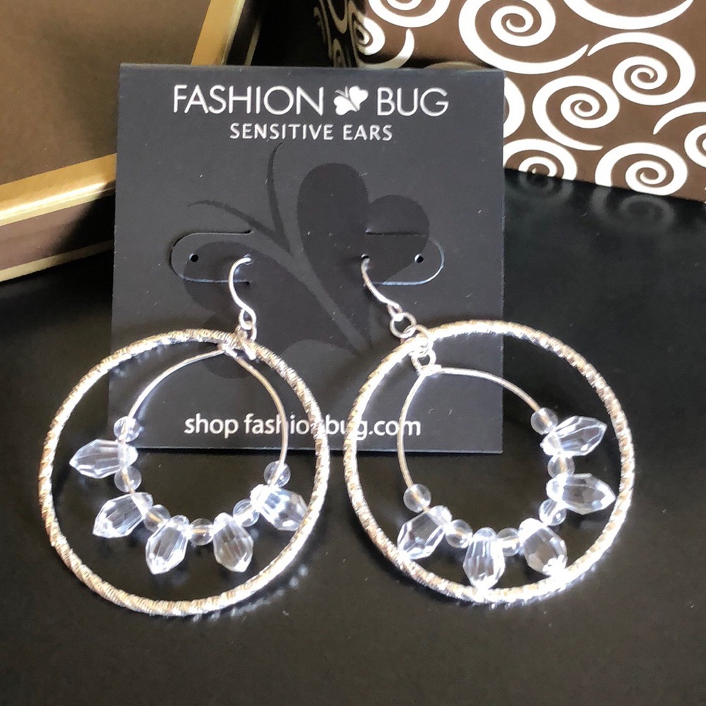 Cute Silver Tone Statement Earrings